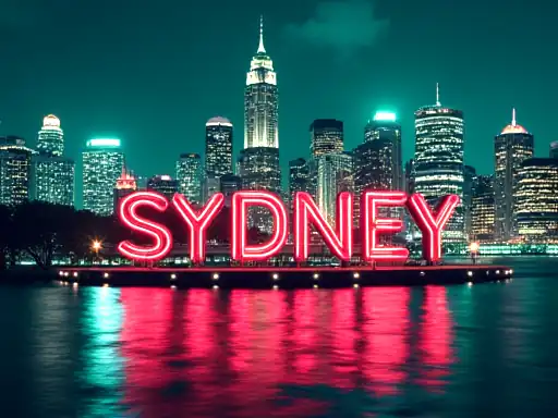 Sydney Night Spins pokie artwork at Neospin Casino
